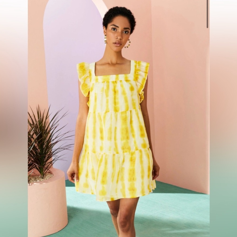 Marie Oliver Yellow Tie-Dye Dress